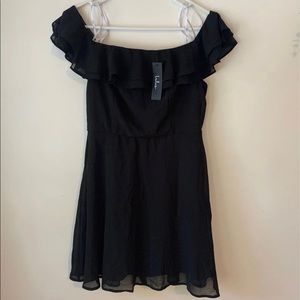 NEW! Lulus Black Off-the-Shoulder Ruffle Dress